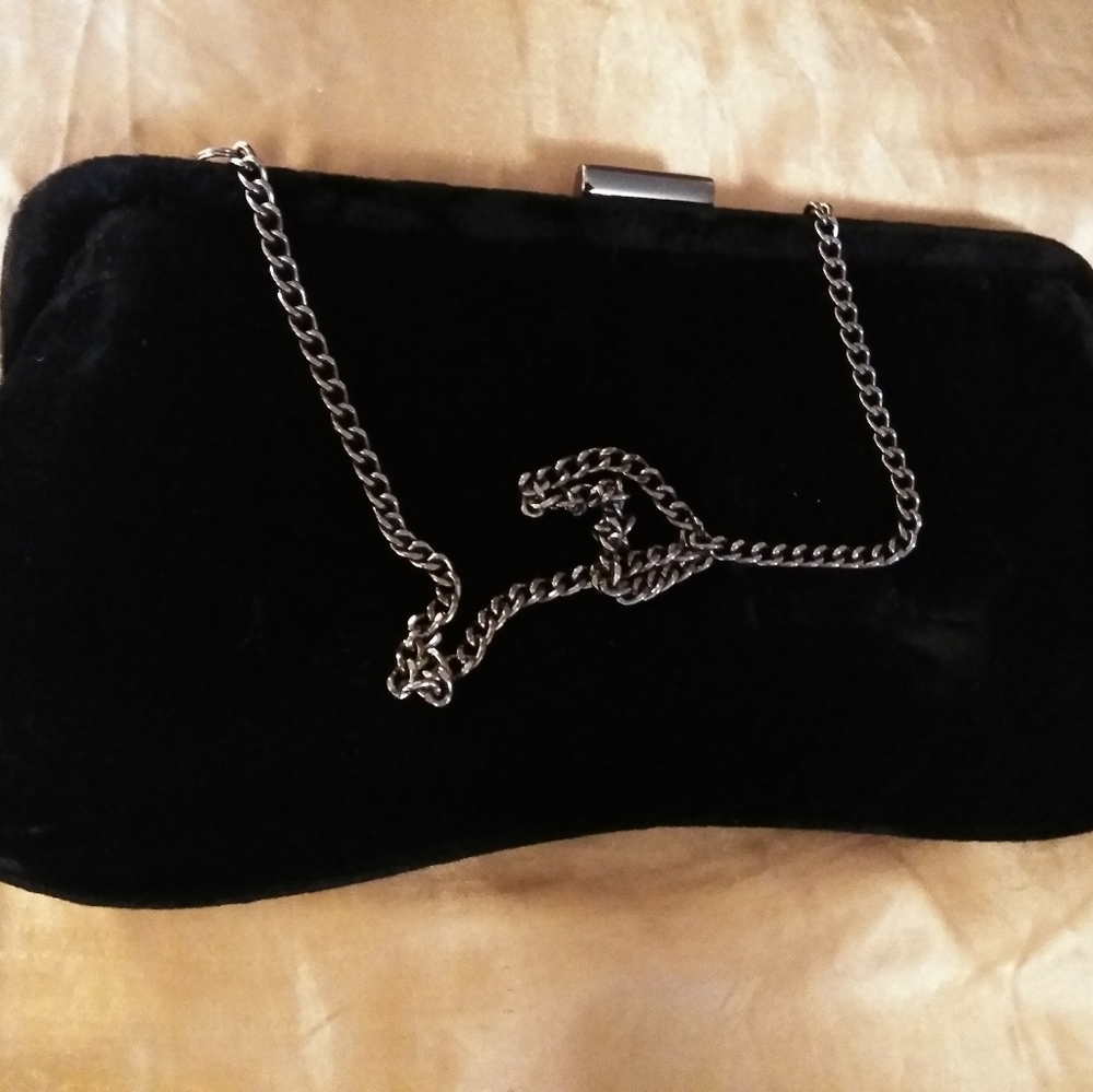 Talbots Vintage black velvet clutch